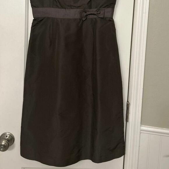 J Crew 100% Silk Taffeta Vintage Y2K Chocolate Brown Party Dress Size 4 - Picture 4 of 14